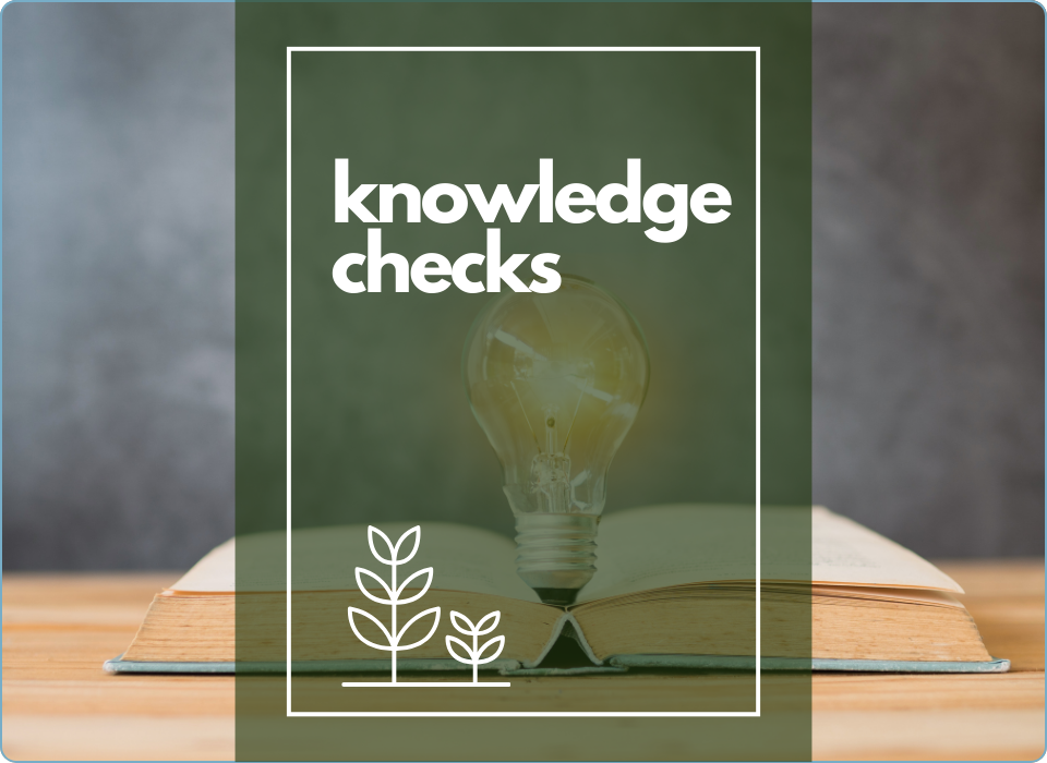 Knowledge checks and assessments